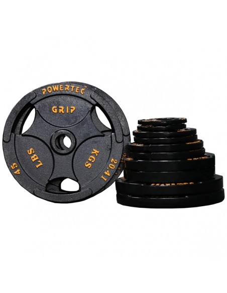 Discos Olimpicos Olympic Plate 255lbs Set Powertec